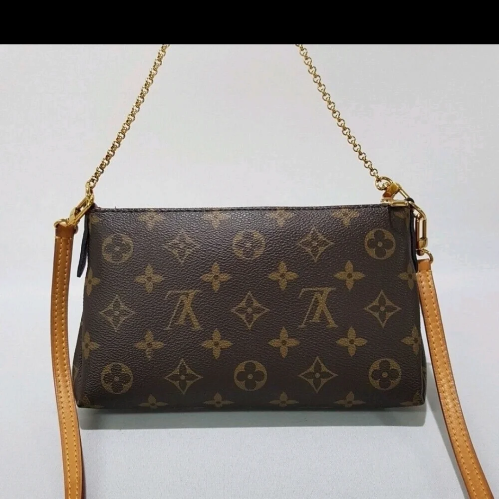 Dbl Authenticated Louis Vuitton Brown and Red Crossbody Bag Clutch